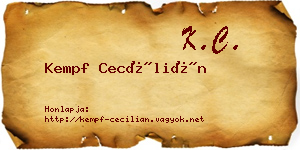 Kempf Cecílián névjegykártya